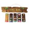Set of 5 Hand-Carved Polynesian Wooden Wall Masks & Rustic Tiki Bar Sign - Vibrant Tropical Decor for Indoor or Outdoor Spaces - Distressed Finish - Perfect for Patio, Bar, or Living Room Decoration